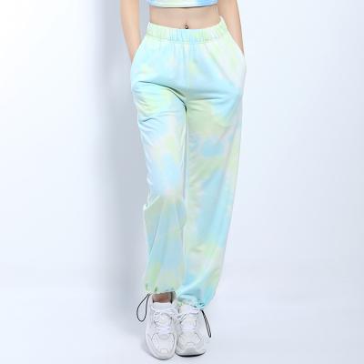 China Wholesale Cotton Tie Dye Anti-pilling Women Jogging Lounge Suit Pant Women's Sweatpants Sport Loose Running Jogger Pants With Pockets for sale