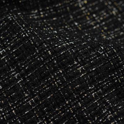 China Sustainable Stain Black Coat Wool Blended Fabric Yarn Fancy Yarn Autumn And Winter Woolen Fabric for sale