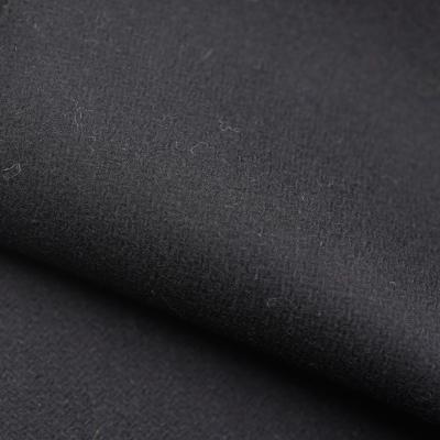 China Sustainable Stain Black Rabbit Wool Blended Thick Fabric 800g Spring Autumn Winter Skirt Coat Fabric for sale