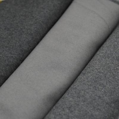 China Sustainable Stock Gray Wool Blended Overcoat Fabric 600g Autumn Coats And Winter Mens And Womens Melden Fabric for sale