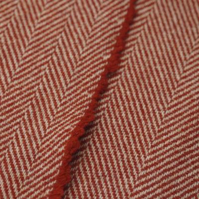 China Viable Stain Thick Double Faced Woolen Fabric, Big-Character Red Orange Blended Coat Skirt Alpaca Wool Fabric for sale