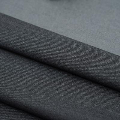 China Spring and autumn gray black men's workable stain twill suit fabric 360g; s and women' s fashion clothing wool cotton fabric for sale