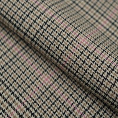 China Sustainable Spot mixed color Houndstooth, wool worsted 415g men and women spring and autumn suit fashion wool spinning cloth for sale