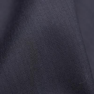 China Men's and Women's Navy 350g Worsted Fabric Stain Vertical Herringbone Stripe Wool Fabric Spring and Fall Suit Wool for sale