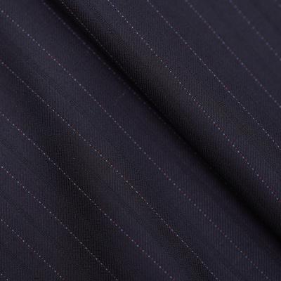 China Sustainable Stain Wool Blended Fabric 313g Vertical Stripe Worsted Slim Fabric Of Mens And Womens Spring And Fall Suit Wool for sale