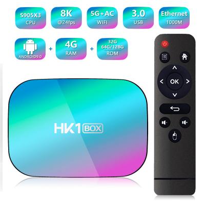 China Android 9.0 BOX x3-s905x3 TV Set Top Box hk1 9.0 with dual 4gb 32gb wifi 64GB or 128gb and BT 8k s905x3 top box hk1 x3 Hk1 BOX x3 for sale