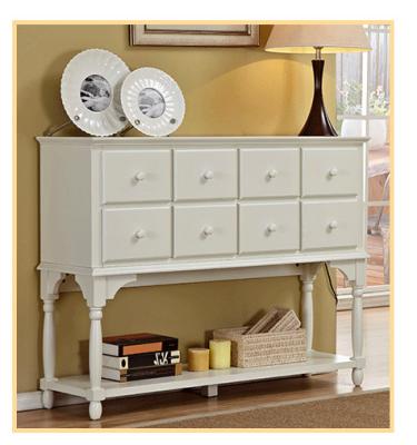 China Hallway / Living Room White Console Table With Storage eight Drawer for sale