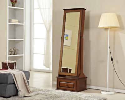 China Stand Up Living Room Wooden Dressing Mirror With Sliding Drawer for sale