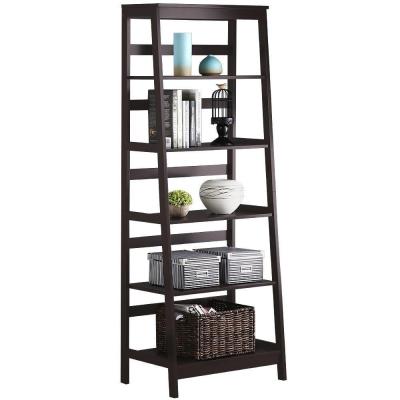 China Wooden Ladder Shelf , Tall Book Shelves With Customized Color for sale