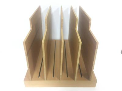 China Upright Wood Desk Organizer , Desktop File Holder With Five Removable Dividers for sale