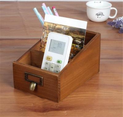 China Three Compartment Wood Desk Organizer For Home Sundries Storage for sale