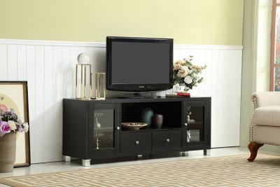 China Wooden Bedroom TV Cabinet , Glass Doors Thin TV Stand With Storage Sliding Drawers for sale