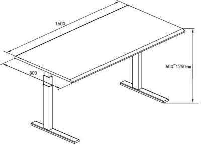 China Basic Adjustable Motorized Electric Sit Stand Desk Ergonomic 63 Inch for sale