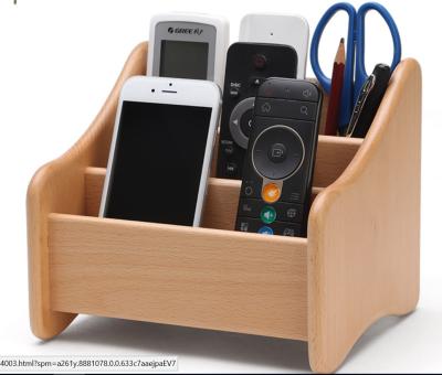 China Decorative Wood  Desk Organizer For Home Remote Controls / Phone for sale