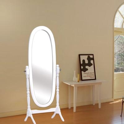 China Tiltable Women White Wooden Dressing Mirror Full Length For Living Room for sale