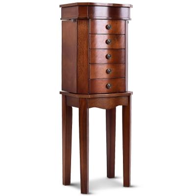 China Het vrije Bevindende Hout van Armoire van Spiegeljuwelen met Ingebedde Spiegel Te koop