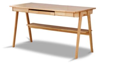 China Office Wood Computer Desk With Sliding Keyboard Tray / One Bottom Shelf / Hook for sale