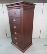 China Walnut Finish Jewelry Storage Cabinet Hand Painting Color With 6 Spacious Drawers for sale