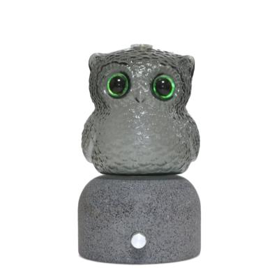 China Designer Plug Gray Cement Household Kid In The Night Glass Animal Owl Aroma Diffuser Gift Set Fragrance for sale