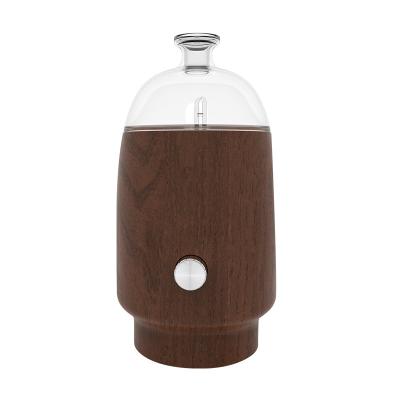 China Household in Black Walnut Running Glass Scented Diffuser Pure Wood Cold Essential Oil Incense Aroma Diffuser for sale