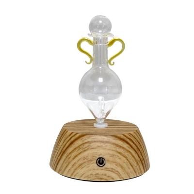 China Household Gold Trophy Glass Wood Grain Design Aromatherapy Nebulizer Waterless Aroma Diffuser for sale