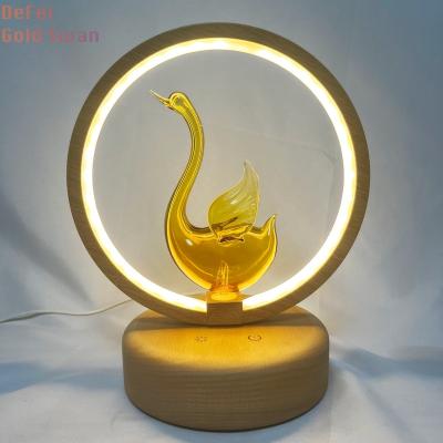 China Household Dimmable LED Swan Design Glass Aromatherapy For Spa Office Hotel Nebulizering Diffuser Light for sale