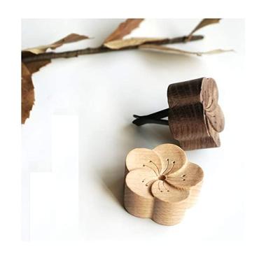 China For Aromatherapy Essential Oil Diffuser Car Vent Zen Decor Car Air Freshener Essential Oil Wooden Clip Nature Flower for sale