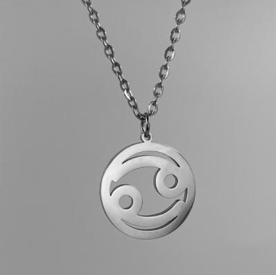 China New Product Cancer Zodiac Sign Necklace Silver Jewelry Nickel Free,Waterproof Stainless Steel Zodiac Signs Necklace for sale