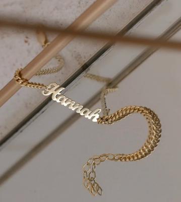 China Custom Tasty Chain Bracelets Personalized Nickel Free 18k Gold Stainless Steel Name Bracelet Logo Jewelry for sale