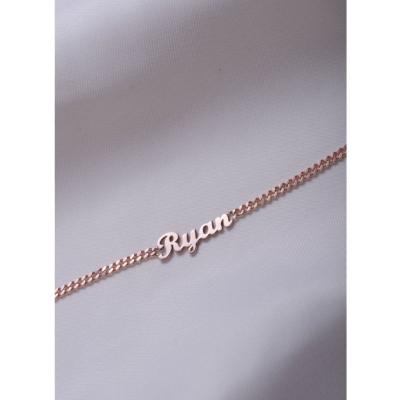 China Customized Nickel Free Gold Plated Bold Stainless Steel Name Bracelet Restrictor Chain, Hypoallergenic Sensitive Name Bracelet Jewelry for sale