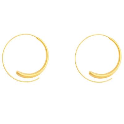 China New Product 18k Gold Threader Hoop Nickel Free Hoop Earrings, Modern Hypoallergenic Stainless Steel Hoop Earrings Gift For Women for sale