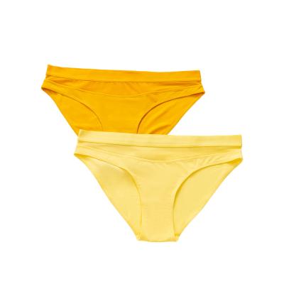 China Anti-Bacterial New Arrival Low Rise Sexy certified recycled fabric Panties for Women Pink  Yellow  Plain Quantity  Customize for sale