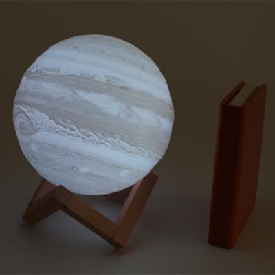 China Eco-friendly Touch Sensor Material PLA Baby Night Light, Warm White And Cool White 3D Printing Jupiter Lamp for sale