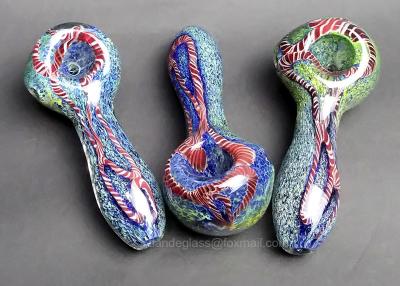 China Silver and Gold Fumed Borosilicate Glass Art Pipe Salty Dog glass Saltydogglass 420 boro handmade spoon Pipe Factory for sale