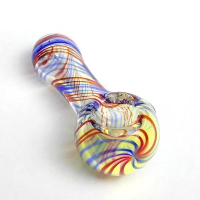 China Glass Spoon Pipes Mini Smoking Glass 2.9 Inch Length Hand Pipes Hand-blown Pipe Colorful Smoke Pipe for sale