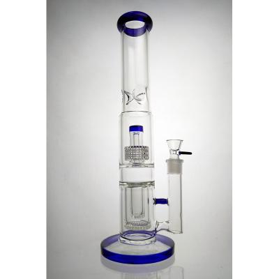 China Glass Bong Green/ Blue with Bucket Dome Percolator Oil Rig Bongs18mm Bowl Big Water Pipe for sale