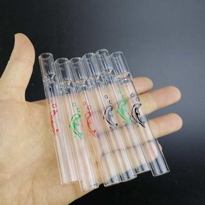 China 100mm Glass One Hitter Pipe 4 Inch Steamroller Piece Glass Filter Tips Taster for sale