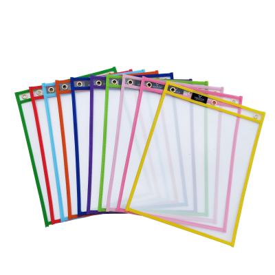 China Eco-Friendly / Durable School Office Supplies And Bulk Reusable Plastic Dry Erase Pockets 10x13 for sale