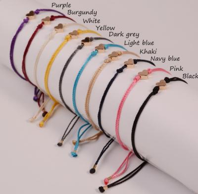 China New Arrival Design Cute Handmade Wax Yarn Woven Bracelet Mix Color Friendship Anklet Chain Accessories for sale