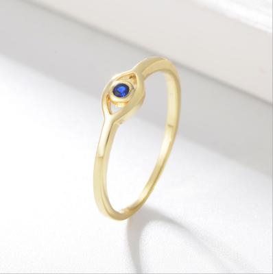 China Ring S925 Sterling Silver Jewelry Retro Devil's Eye Ring Blue Eye Zircon Gold Plated Ring New Trendy Environmentally Friendly Design for sale