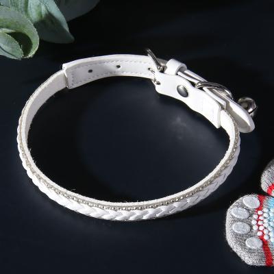 China Amazon Best Selling Luxury Wholesale Padded Party Wedding Pet Cool Leather Fancy Necklace for sale