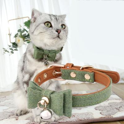 China Factory Durable Hot Selling Luxury Eco - Friendly Colorful Textile Felt Cloth Quick Release Indoor Outdoor Pet Collar With Bell for sale