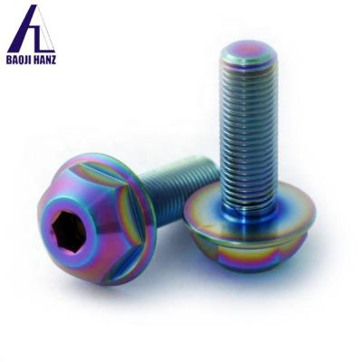 China M5-20MM MotorbikeTi6Al4V grade5 titanium hex flange bolts for sale