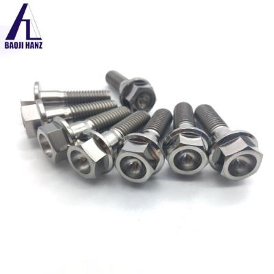 China M6 m8 m10 titanium auto hex flange bolts racing bolts with six locking holes for motorcycle titanium screw for sale