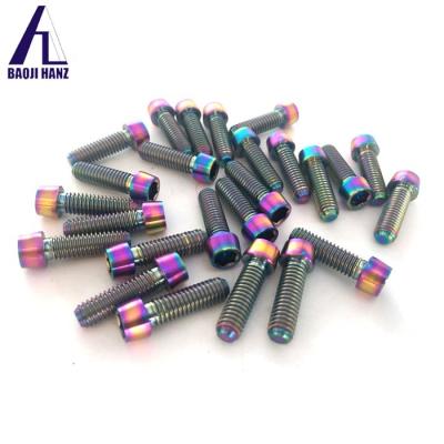 China Rainbow Titanium Hex Socket Titanium Bicycle M5 M6 Bolts Screws for sale