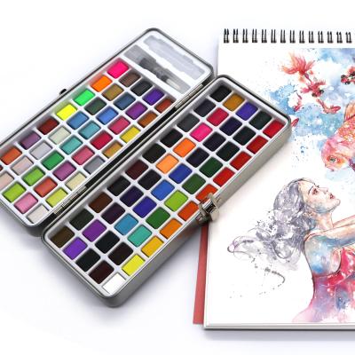 China Art Drawing Painting /gouache Seamiart 50/72/90 portable shimmer watercolor paint fluorescent solid water colors acrylic artist Acuarelas for sale