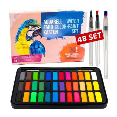 China Art Painting Amazon Hot Selling 36colors Watercolor Paint Set With 300G Protection Water Brush Pens Acuarelas Aquarela Aquarela There for sale