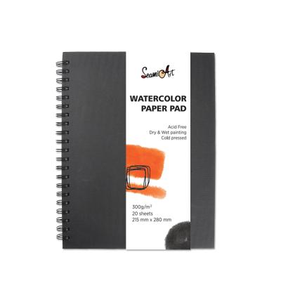 China New Arrival Spiral Spiral Bind 300gsm 20sheets Watercolor Design Notebook Pad Paper Textbook Cold Press Papel Para acuarela 20sheets for sale