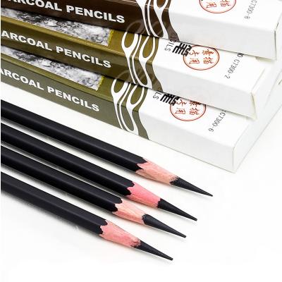 China Popular Sale 12pcs/sketch Art Painting Pencil Set Professional Black General Charcoal Pencils Set For Stationery/Student for sale