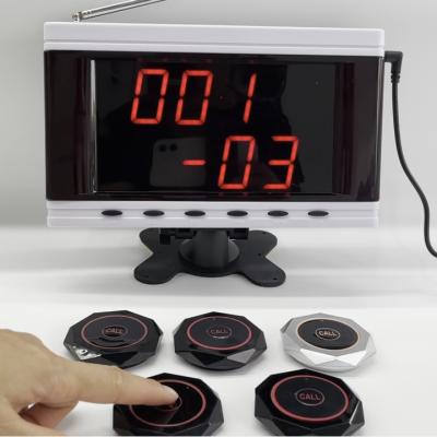 China ABS 5 Buttons And 1 Display Receiver Wireless China Restaurant Guest Call System Supplier for sale